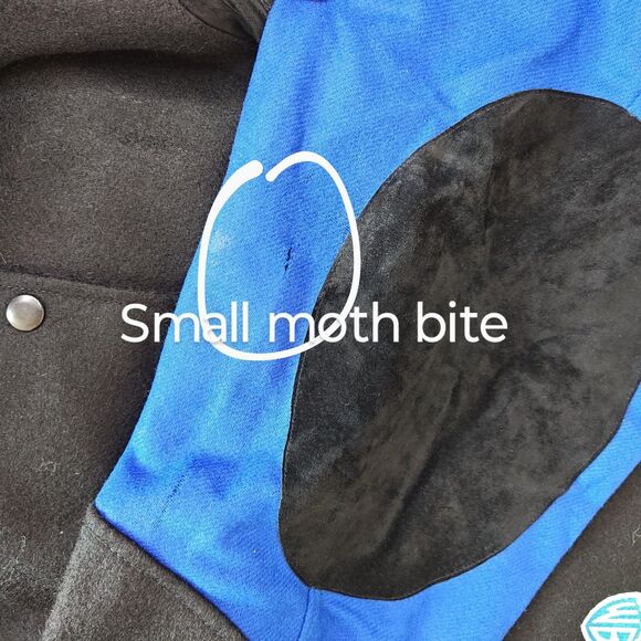 Rare VTG Space Jam Jacket Mens Large Black Blue Wool Warner Bros WB Movie 90s - Picture 10 of 16